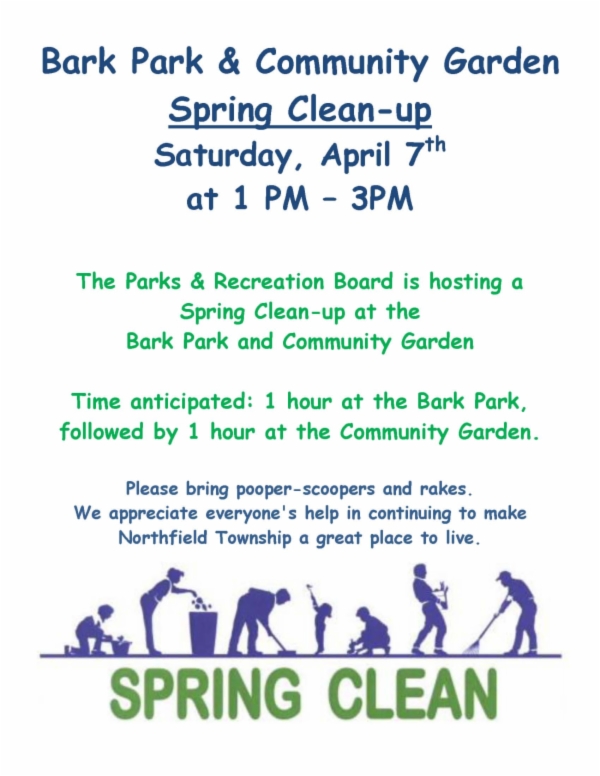 Flyer   Bark Park and garden clean up